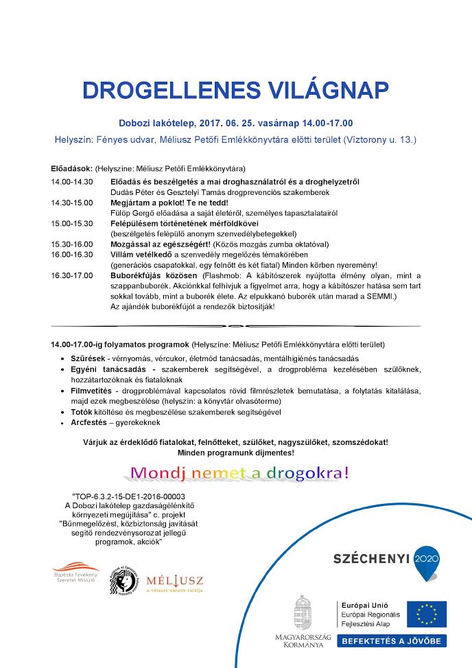 Drogellenes Világnap program