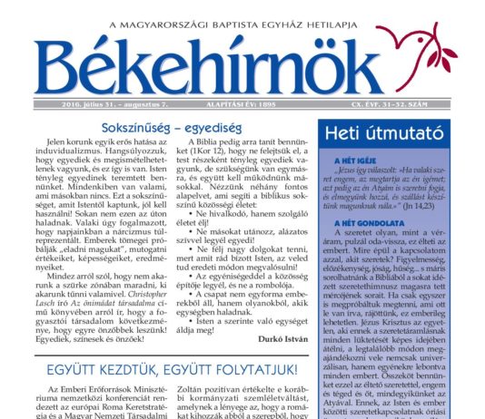 Békehírnök 2016/31-32. szám