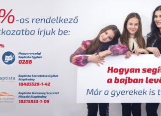 Támogassuk a baptisták társadalmi szolgálatát adónk 1+1%-ával!