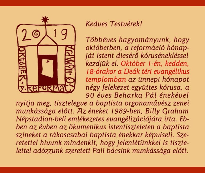 2019 Október a Reformáció Hónapja B verz