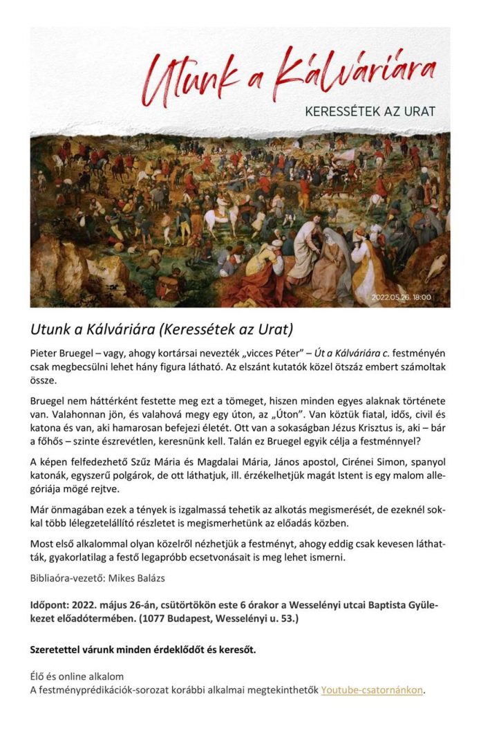 Festményprédikáció 2022. 05.26.