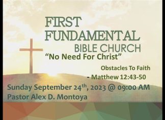 FFBC LiveStream Sunday 9:00am – September 24, 2023 – Alex D. Montoya – Los Angeles