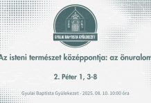 2025. 08. 10. – Az isteni természet középpontja: az önuralom – Balogh Barnabás – Gyula