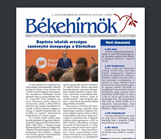 Békehírnök CXIX. évf. 19. sz. – 2025. szeptember 21.