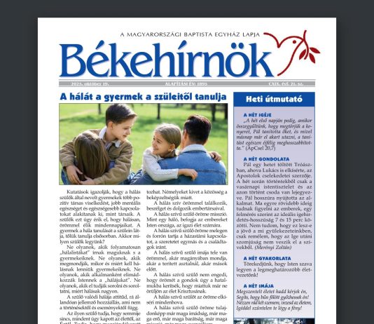 Békehírnök CXIX. évf. 21. sz. – 2025. október 19.