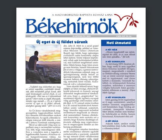 Békehírnök CXIX. évf. 24. sz. – 2025. november 30.