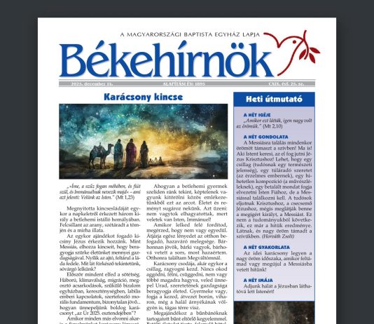 Békehírnök CXIX. évf. 25. sz. – 2025. december 14.