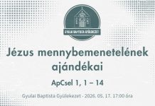 2026. 05. 17. – Jézus mennybemenetelének ajándékai – Papp József Barnabás – Gyula