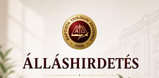 A Baptista Teológiai Akadémia állást hirdet az alábbi teljesidős munkakörre:
