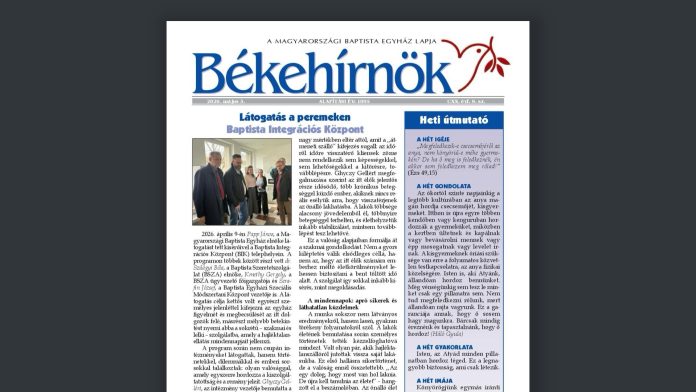Békehírnök CXX. évf. 9. sz. – 2026. május 3. Békehírnök 2026. május 3.
